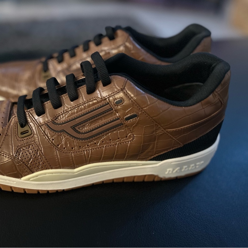 Bally snake print sneakers